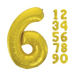 Gold Number 6 Foil Balloon 32 inch