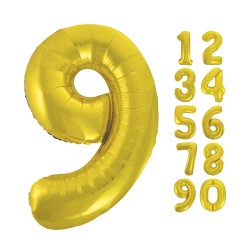 Gold Number 9 Foil Balloon 32 inch