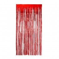 Tinsel Curtain Chrome Red Colour