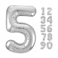 Silver Number 5 Foil Balloon 32 inch