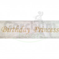 Birthday Princess White And Gold Sash
