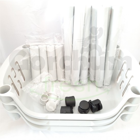 White Plastic Storage Rack 40x25x78cm