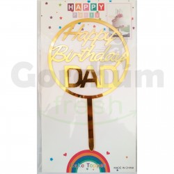 Happy Birthday Dad Gold Cake Toppers 