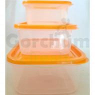 Orange Plastic Lunch Bowl 3 Pcs
