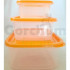 Orange Plastic Lunch Bowl 3 Pcs