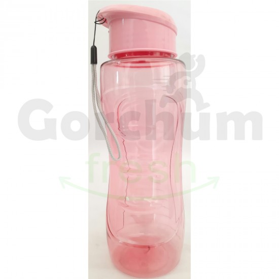 Pink Plastic Water Bottle with Screw Cork