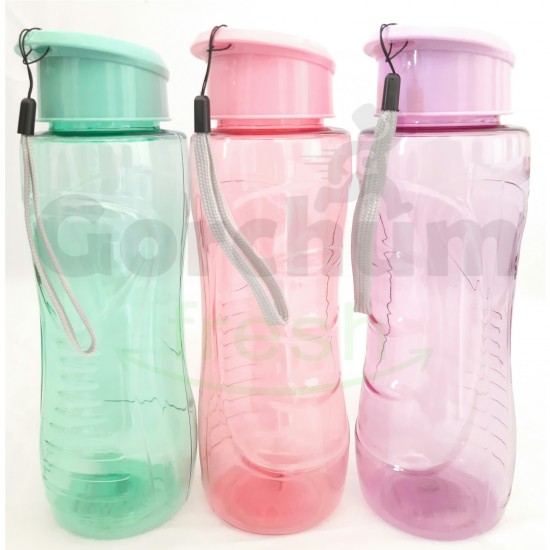 Pink Plastic Water Bottle with Screw Cork