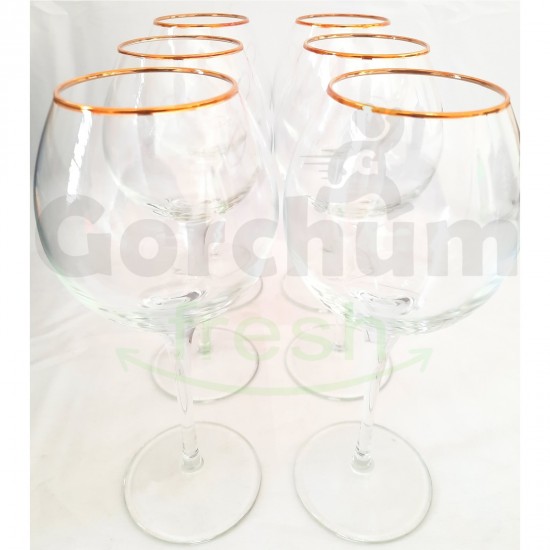 Pasabahce Golden Touch Wine Glass Set 6 Pcs