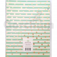 Green And White Stripe With Gold Dots Paper Folder