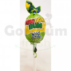 Bon Bon Bum Bubble Gum Lollipops Wild Apple Flavored 