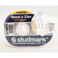 Studmark Invisible Tape With Dispenser 18mm X 33m