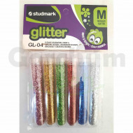 Studmark Multi-Colour Metallic Glitter Tubes 8 Pcs 