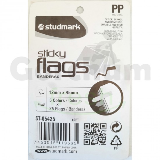 Studmark Sticky Flags 5 Colours 25 Flags