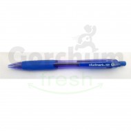 Studmark Blue Retractable Ball Pen 0.7mm Metal Tip