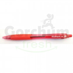 Studmark Red Retractable Ball Pen 0.7mm Metal Tip