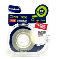 Studmark Clear Tape with Dispenser 3/4"