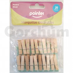 Pointer Wooden Decorating Clips 20 Pcs