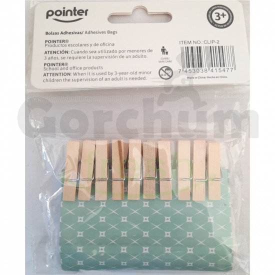 Pointer Wooden Decorating Clips 20 Pcs