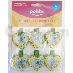 Pointer Heart Decorative Clip 6 Pieces