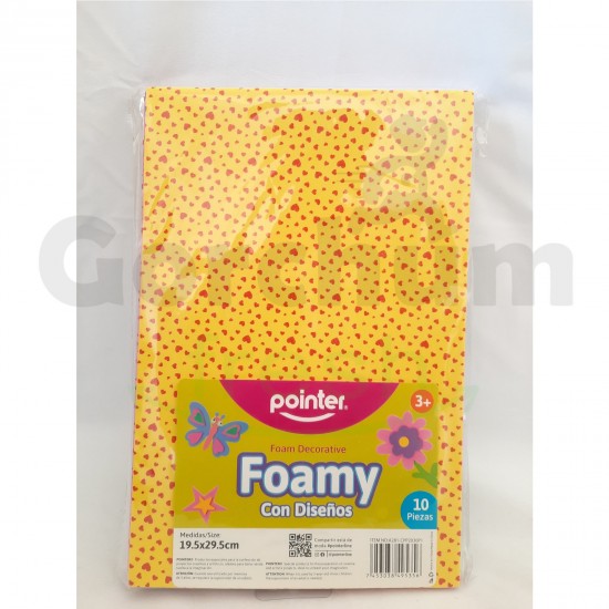 Pointer Multi-Colour Heart Design Foam Sheets 19.5x29.5 cm 10 Sheets