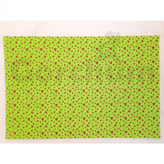 Pointer Light Green Heart Design Foam Sheet 19.5x29.5 cm