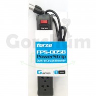 Forza Power Strip with Built-in Circuit Breaker 6 Perfect Fit Sockets