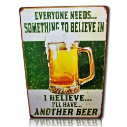 Metal Sign Beer 12 inch x 8 Inch