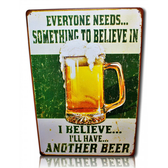 Metal Sign Beer 12 inch x 8 Inch