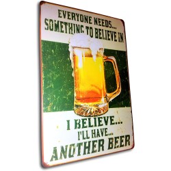 Metal Sign Beer 12 inch x 8 Inch