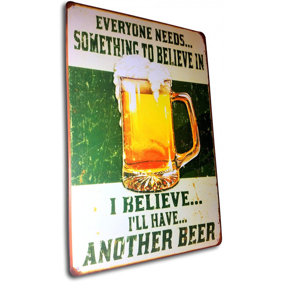 Metal Sign Beer 12 inch x 8 Inch