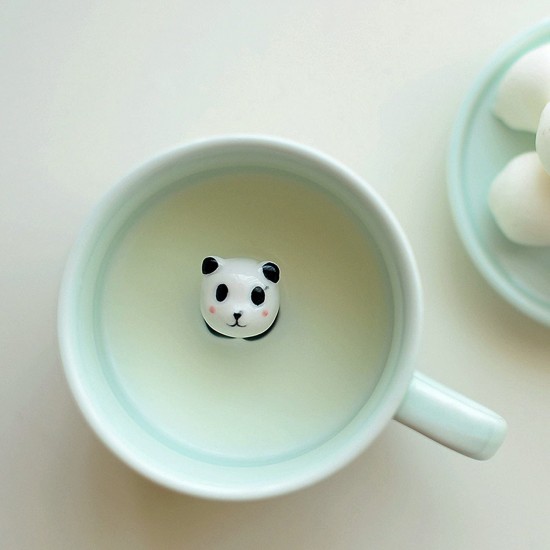 3D Mug with Panda Figurine 8oz