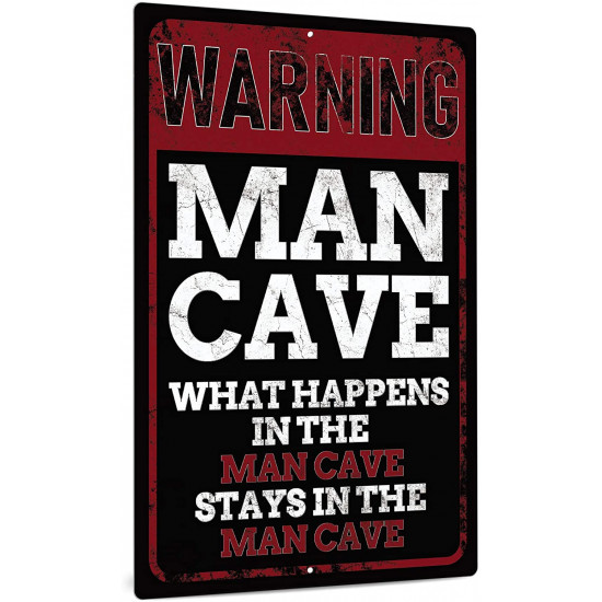 Metal Sign Man Cave 12 inch x 8 inch. Metal sign.