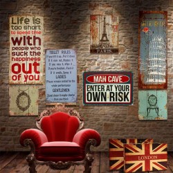 Metal Sign Enter At Your Own Risk 12 inch x 8 inch