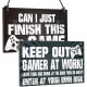 Keep Out Sign Gamer 7.9 inch x 3.9 inch