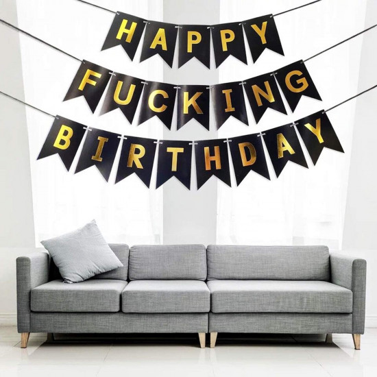 Happy F*ing Birthday Banner & Balloons Set