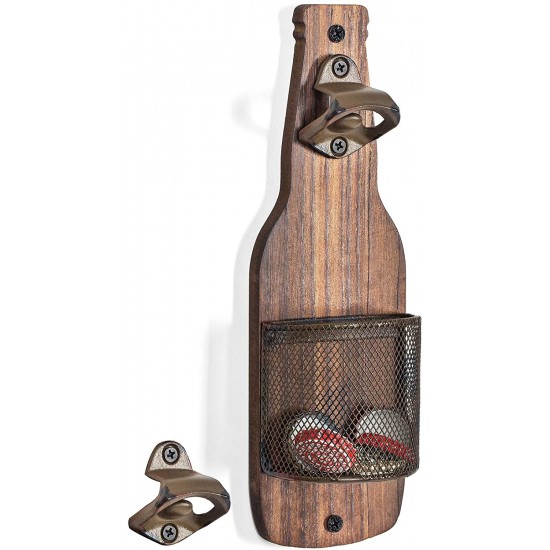 Vintage Wooden Wall Beer Opener