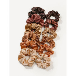 Brown Scrunchies Set of 12