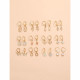 Gold Drop Earrings Set 12 Pairs