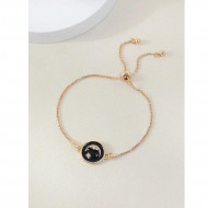 Gold and Black Moon Charm Bracelet