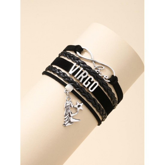 Letter Decor Layered Bracelet - Virgo