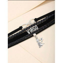 Letter Decor Layered Bracelet - Virgo