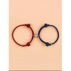Magnetic Detail Multicolour Couples Bracelet 2pcs