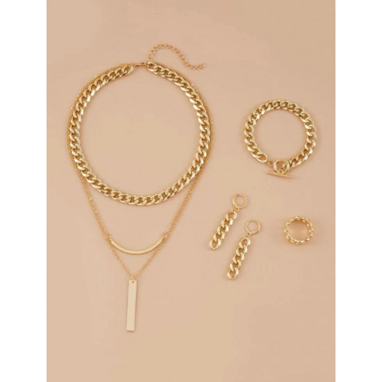 Chain Design Drop Jewelry Set