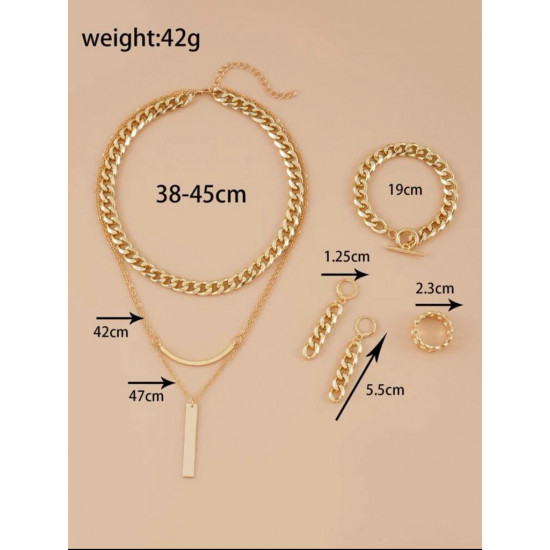 Chain Design Drop Jewelry Set