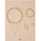 Letter and Decor Jewelry Set 5pcs