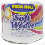 Soft Weave Mega Roll Bathroom Tissue 2 ply 400 sheets per roll