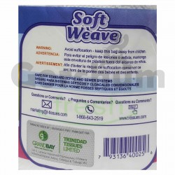 Soft Weave Mega Roll Bathroom Tissue 2 ply 400 sheets per roll