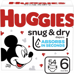 Huggies Snug & Dry Diapers Mickey Mouse Stage 6 54 Diapers