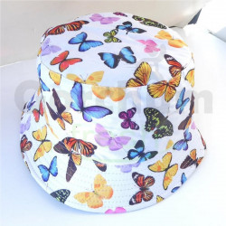 Butterfly Print Reversible Bucket Hat 