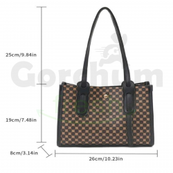 Geometric Pattern Double Handle Sqaure Bag Multicolour 